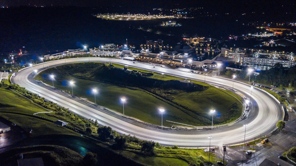 Meadows track at night
