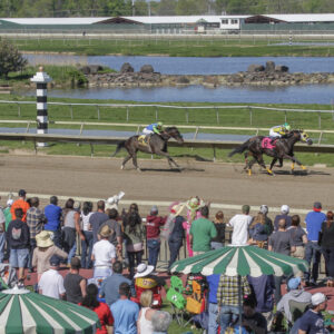 A crowd gathered at Parx Racing