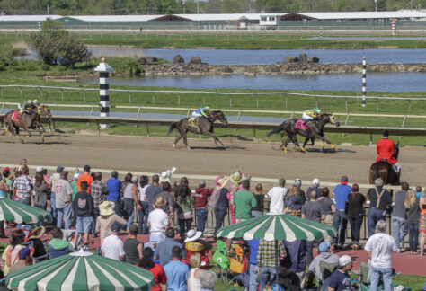 A crowd gathered at Parx Racing